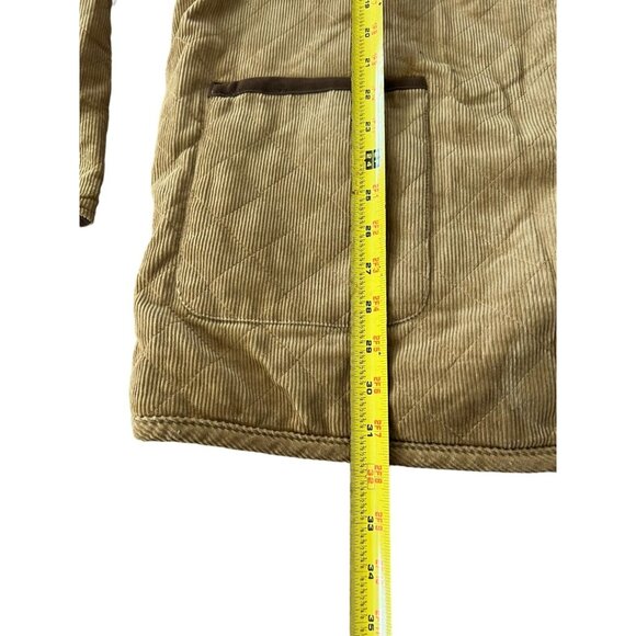 Denim & Co Reversible Corduroy Barn Coat Jacket Brown Button Closure Quilted - Picture 13 of 14